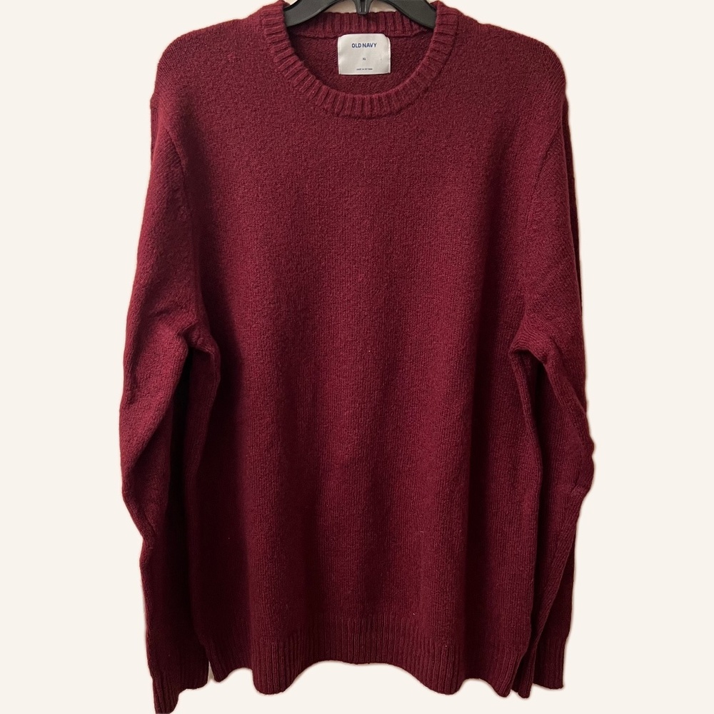 OLD NAVY Men's Maroon Crew Neck Cotton Blend Sweater Size XL